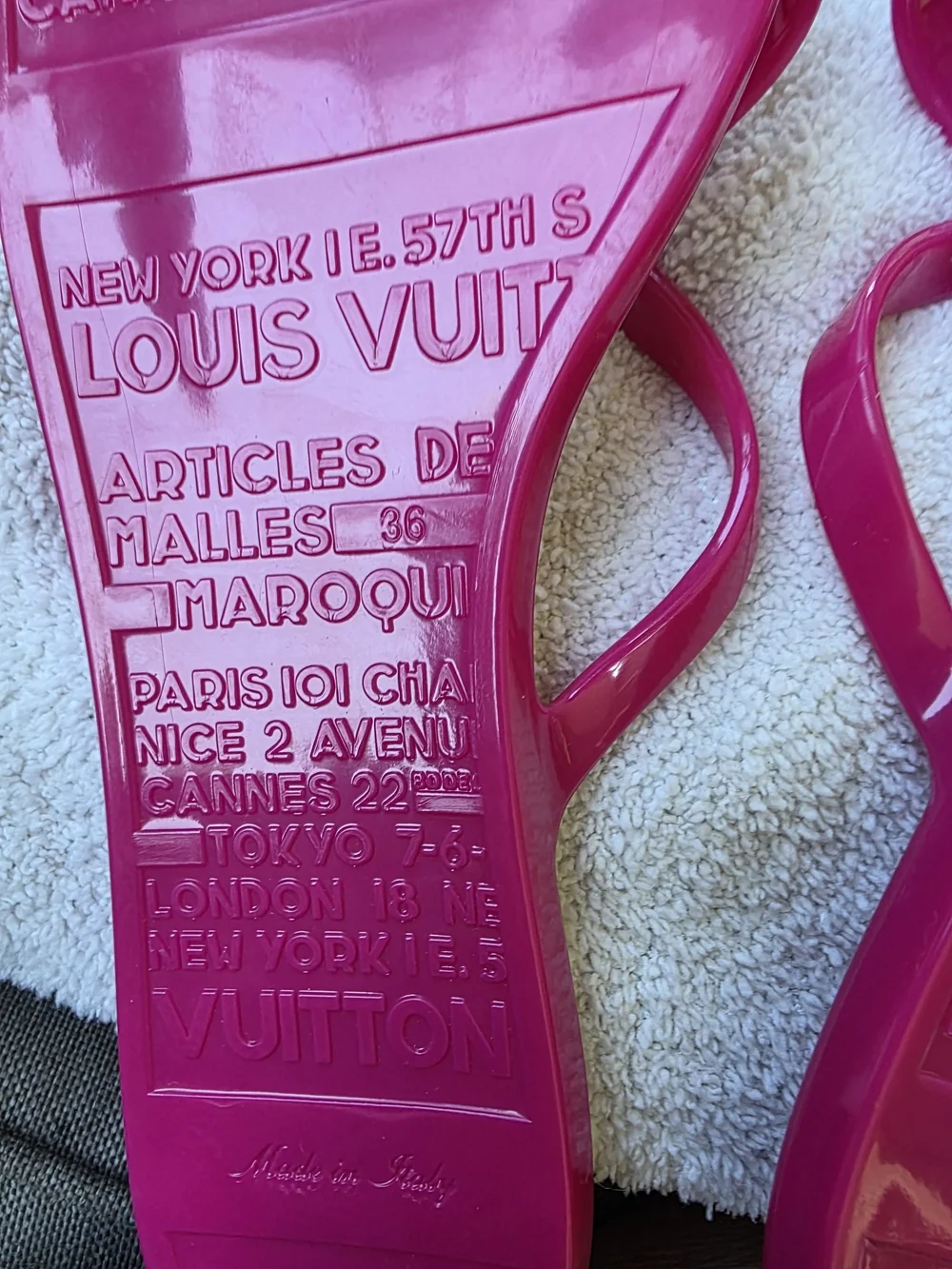 Louis Vuitton Women's Pink Jelly Sandals Size 36